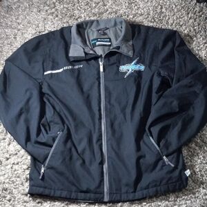 Mens Bauer Black and Gray Jacket with Embroidered Logo Thunder Size S